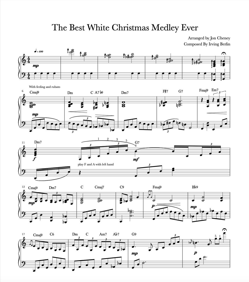 The Best White Christmas Medley Ever - Piano Solo Sheet Music