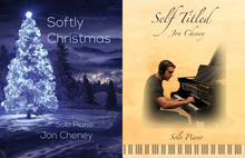Load image into Gallery viewer, softly christmas and self titled piano books combo by Jon Cheney