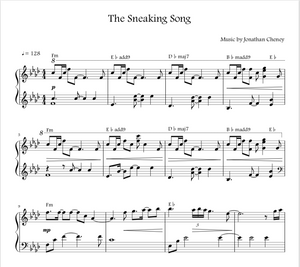 Preview of The Sneaking Song from the solo piano book Self Titled by Jon Cheney
