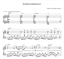 Load image into Gallery viewer, Preview of Fruitless Endeavors from the solo piano book Self Titled by Jon Cheney