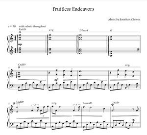 Preview of Fruitless Endeavors from the solo piano book Self Titled by Jon Cheney