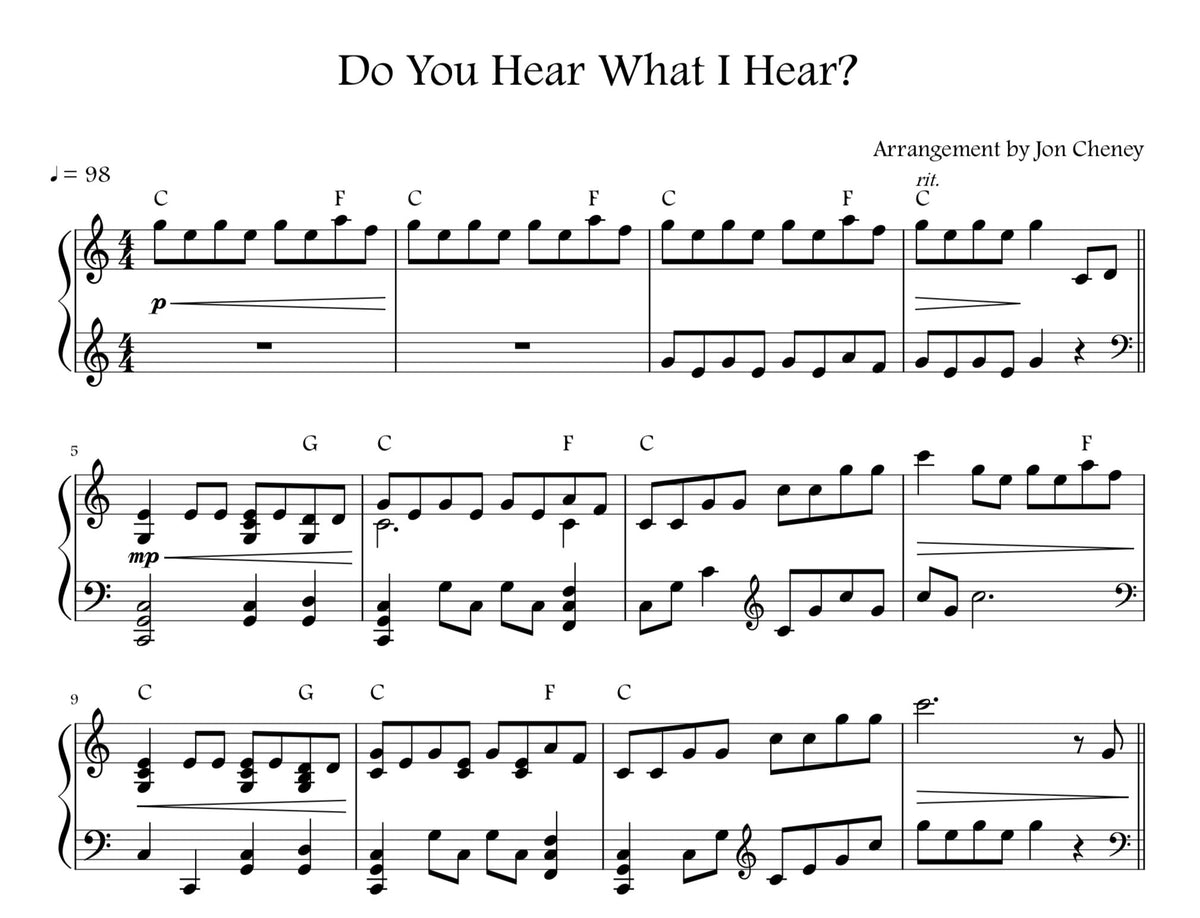 Do You Hear What I Hear? (PDF) – Jon Cheney Piano