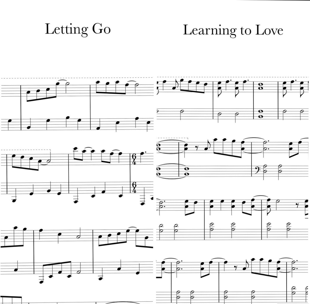 piano solo sheet music bundle learning to love and letting go