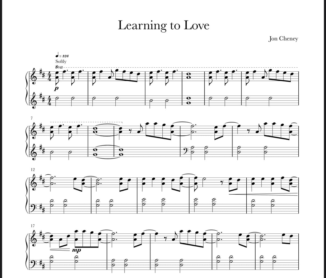 Learning to Love - Piano Solo