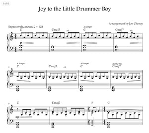 Sheet music preview for Joy to the Little Drummer Boy piano by Jon Cheney