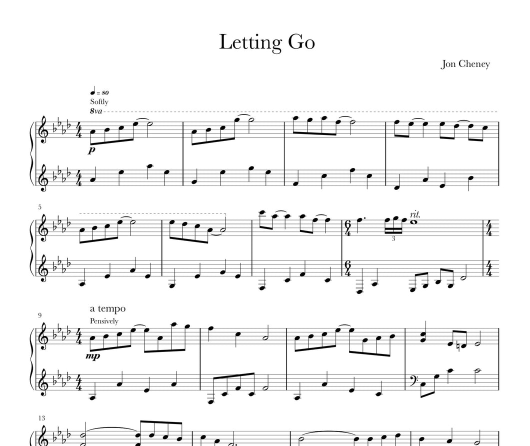 Letting Go - Piano Solo
